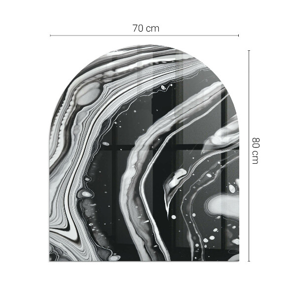 Halbrunde Glasbodenplatte Kamin Abstrakte wellenförmige und lineare Muster