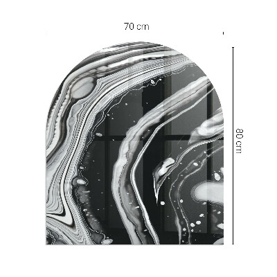 Halbrunde Glasbodenplatte Kamin Abstrakte wellenförmige und lineare Muster