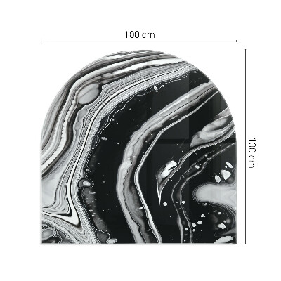 Halbrunde Glasbodenplatte Kamin Abstrakte wellenförmige und lineare Muster