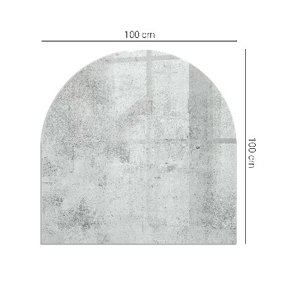 Halbrunde Funkenschutzplatte Glas Betonstruktur im Rohstil