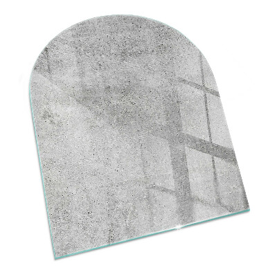 Halbrunde Glasplatte für Kaminofen Sichtbeton im minimalistischen Stil