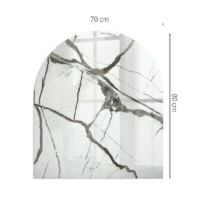 Halbrunde Funkenschutzplatte Glas Marmoradern in elegantem Stil