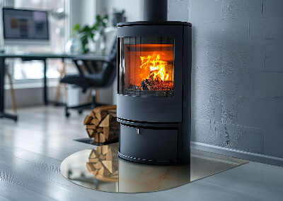 Halbrunde Glasplatte für Kaminofen Abstraktes Marmormotiv