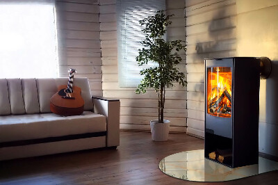 Halbrunde Glasplatte für Kaminofen Abstraktes Marmormotiv