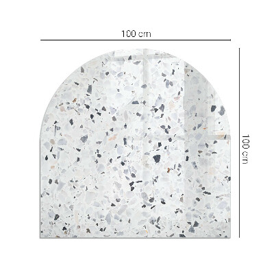 Halbrunde Glasbodenplatte Kamin Steinmuster mit kleinen Akzenten