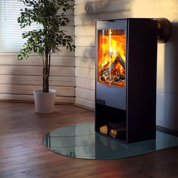 Halbrunde Funkenschutzplatte Glas Meeresfarbe