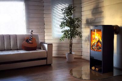 Halbrunde Glasbodenplatte Kamin Farbe Braun