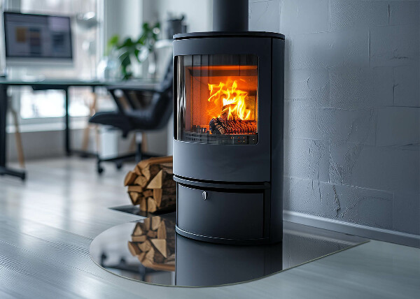 Halbrunde Funkenschutzplatte Glas Farbe: Dunkelblau