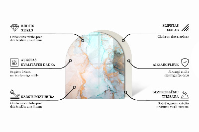 Halbrunde Funkenschutzplatte Glas Farbe: Dunkelblau