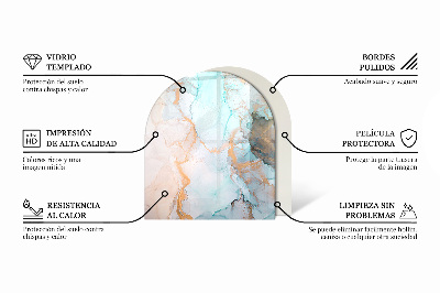 Halbrunde Glasbodenplatte Kamin Farbe Beige