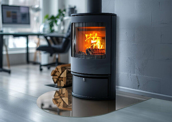 Halbrunde Funkenschutzplatte Glas Farbe Braun