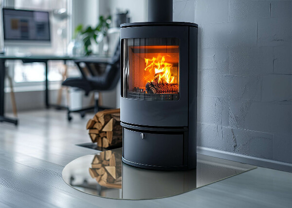 Halbrunde Funkenschutzplatte Glas Farbe Graugrün