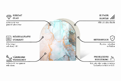 Halbrunde Funkenschutzplatte Glas Farbe Graugrün