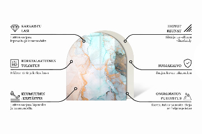 Halbrunde Glasplatte für Kaminofen Farbe Hellgrün