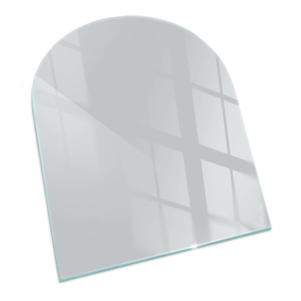 Halbrunde Glasbodenplatte Kamin Farbe Grau