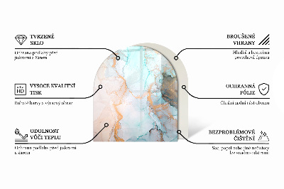 Halbrunde Glasplatte für Kaminofen Farbe Hellbraun