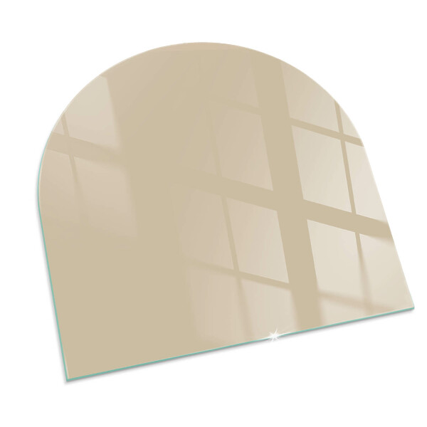 Halbrunde Funkenschutzplatte Glas Farbe Beige