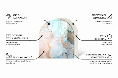 Halbrunde Funkenschutzplatte Glas Farbe Hellgrau