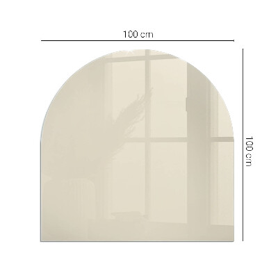 Halbrunde Glasplatte für Kaminofen Farbe Beige
