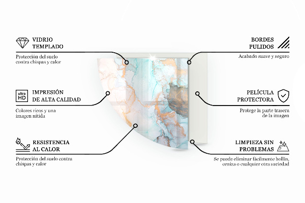 Funkenschutzplatte Glas Ecke Wellen subtiler Formen