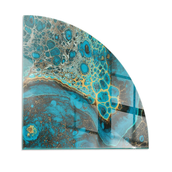 Glasbodenplatte Ecke Kamin Organisches Muster in abstrakter Form