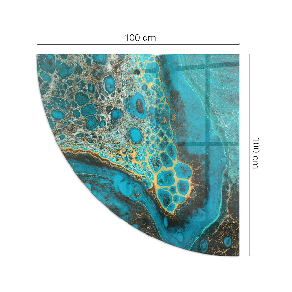 Glasbodenplatte Ecke Kamin Organisches Muster in abstrakter Form