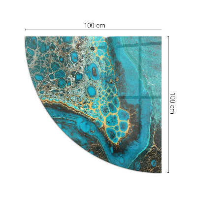 Glasbodenplatte Ecke Kamin Organisches Muster in abstrakter Form
