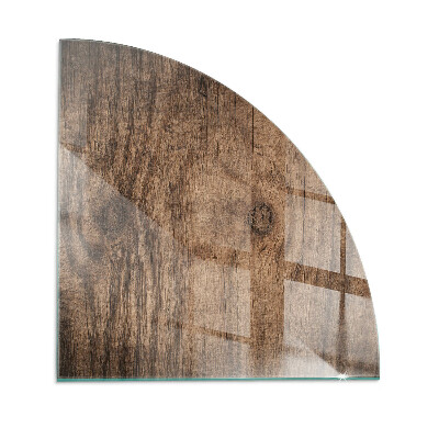 Glasbodenplatte Ecke Kamin Kiefernholzmuster