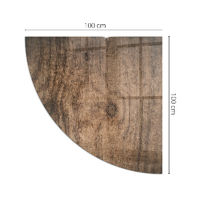 Glasbodenplatte Ecke Kamin Kiefernholzmuster