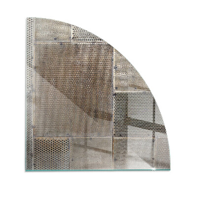 Eck-Glasplatte für Kaminofen Lochstahlmotiv