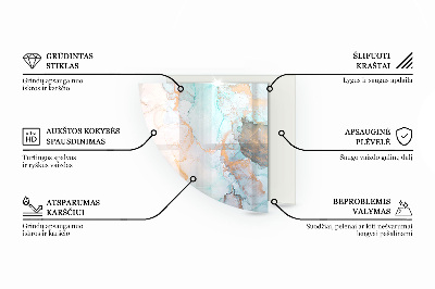 Funkenschutzplatte Glas Ecke Steinmuster inspiriert von der Natur