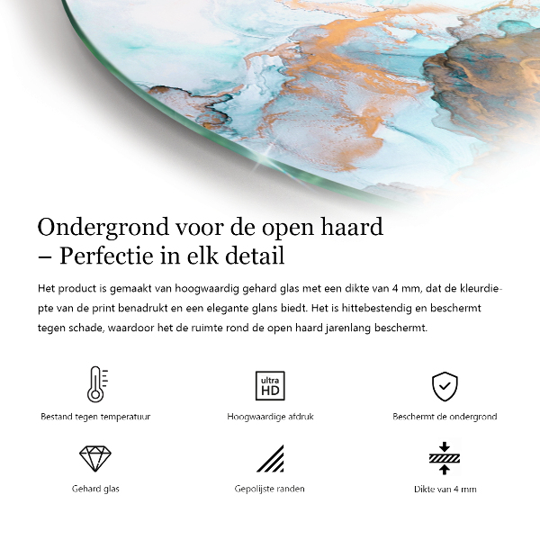 Funkenschutzplatte Glas Ecke Steinmuster inspiriert von der Natur