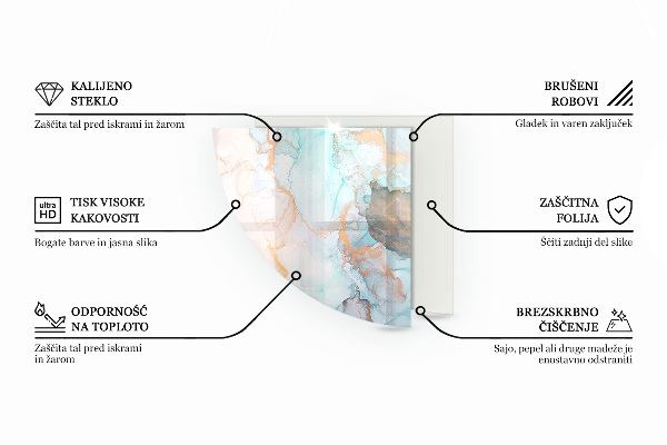 Funkenschutzplatte Glas Ecke Steinmuster inspiriert von der Natur