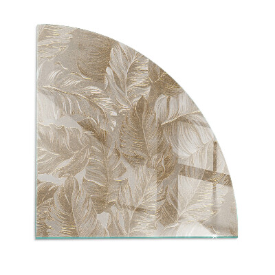 Eck-Glasplatte für Kaminofen Zarte Blattmuster