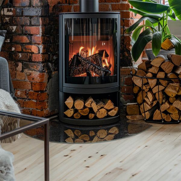 Funkenschutzplatte Glas Ecke Steinstrukturmuster