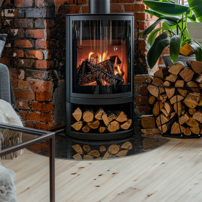 Funkenschutzplatte Glas Ecke Steinstrukturmuster