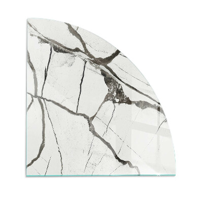 Funkenschutzplatte Glas Ecke Marmoradern in elegantem Stil