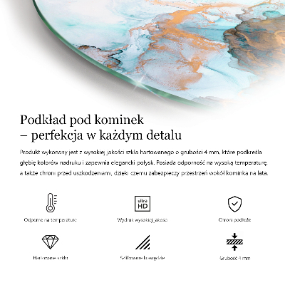 Funkenschutzplatte Glas Ecke Marmoradern in elegantem Stil