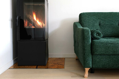 Rechteckige Glasplatte für Kaminofen Holz im Querschnitt mit natürlicher Maserung