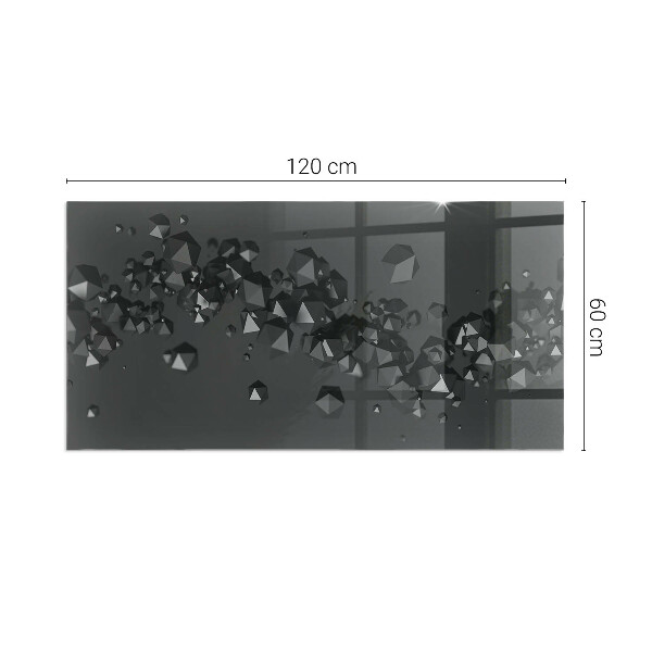 Rechteckige Glasplatte für Kaminofen Abstrakte Wolkenformen in Festkörpern