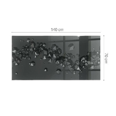 Rechteckige Glasplatte für Kaminofen Abstrakte Wolkenformen in Festkörpern