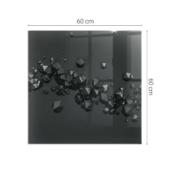 Rechteckige Glasplatte für Kaminofen Abstrakte Wolkenformen in Festkörpern