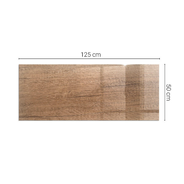 Rechteckige Funkenschutzplatte Glas Holzinspiriertes Muster