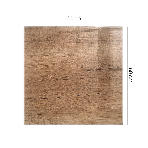 Rechteckige Funkenschutzplatte Glas Holzinspiriertes Muster