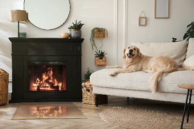 Rechteckige Funkenschutzplatte Glas Holzinspiriertes Muster