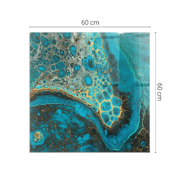 Rechteckige Glasbodenplatte für Ofen Organisches Muster in abstrakter Form