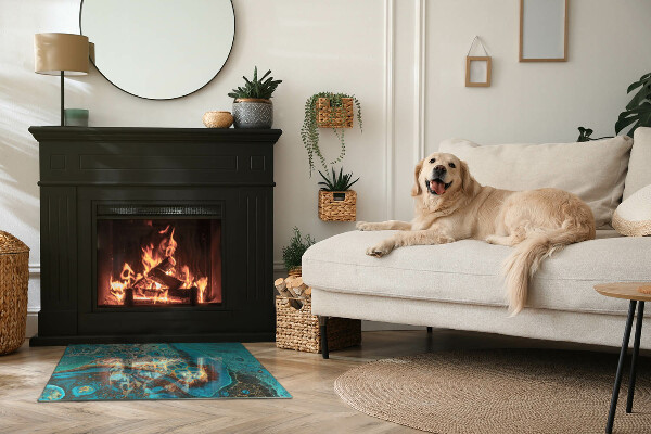 Rechteckige Glasbodenplatte für Ofen Organisches Muster in abstrakter Form