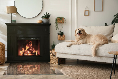 Rechteckige Glasbodenplatte für Ofen Kiefernholzmuster