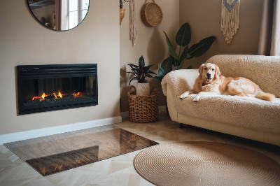 Rechteckige Glasbodenplatte für Ofen Kiefernholzmuster