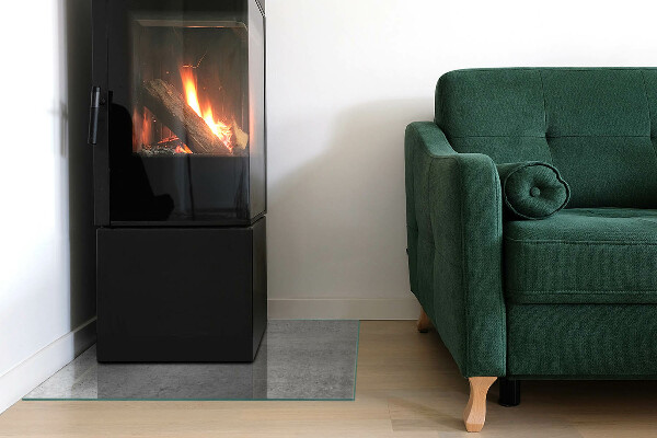 Rechteckige Funkenschutzplatte Glas Rohbetonmuster